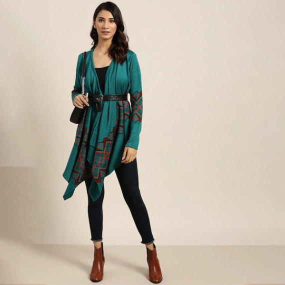 https://www.hypepulse.in/products/women-teal-green-black-geometric-patterned-longline-waterfall-shrug