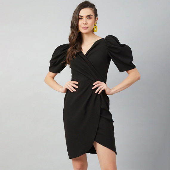 https://www.hypepulse.in/products/black-wrap-dress-with-volume-sleeves
