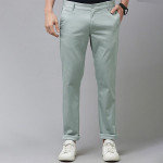 Men Grey Printed Denver Slim Fit Trousers